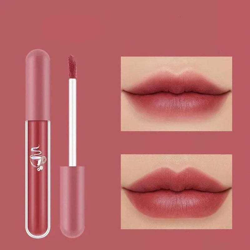 Lameila Silky Matte Glass Lip Gloss Moisturizing Lip Tint Lip Stain in Mauve Color - Stage Makeup Lipstick for Female Students